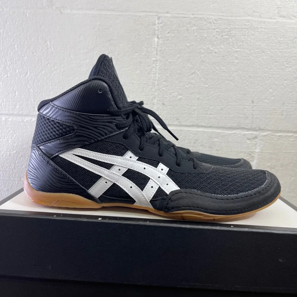 ASICS‎ Matflex 1081A051 Wrestling Shoes Black White Gum Sneakers Men's 12 US
